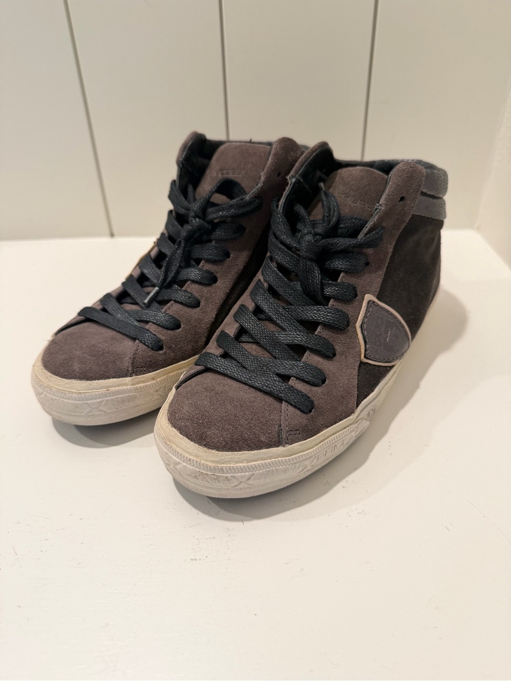 Philippe Model Women's Suede High-Top Sneakers - Dark Gray 36